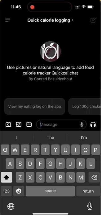 ChatGPT interaction on mobile